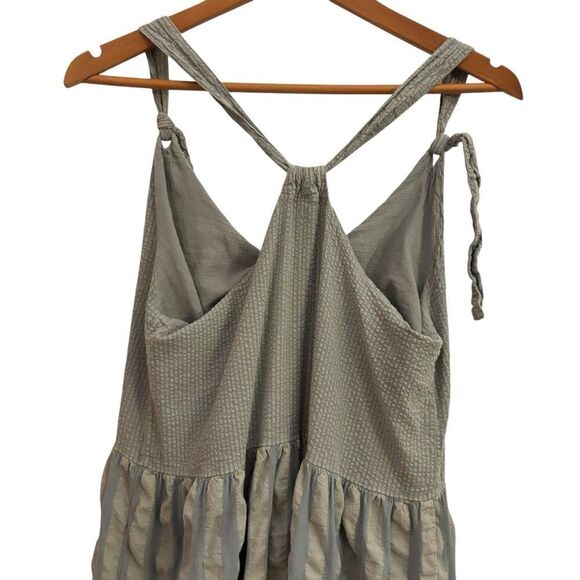 Amadi Women’s Grey Boho Hippie Tiered Flowy Minimalist Lagenlook Maxi Dress Med - Picture 8 of 13